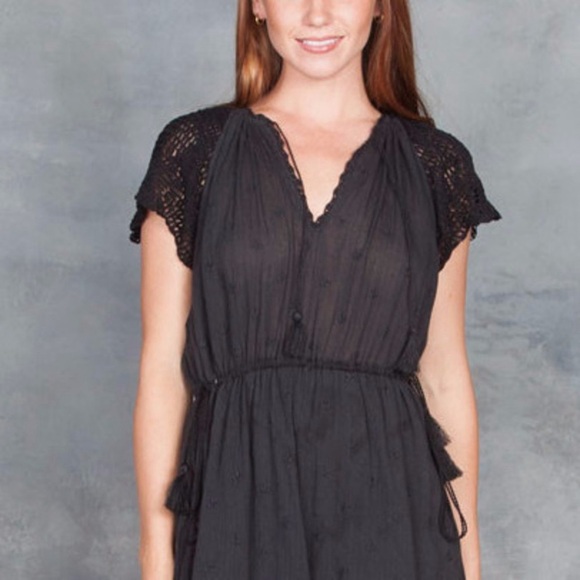 Ulla Johnson Pauline Airy Lightweight Midi Dress Black Size 2 Cottagecore - Picture 2 of 14